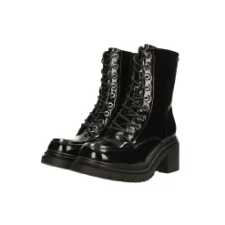 Tata Italia Anfibi in vernice. Tacco largo alto 5cm Nero Discount