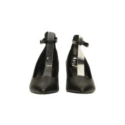 Tata Italia Décolleté con cinturino alla caviglia e tacco a rocchetto dorato alto 6cm Nero Sale