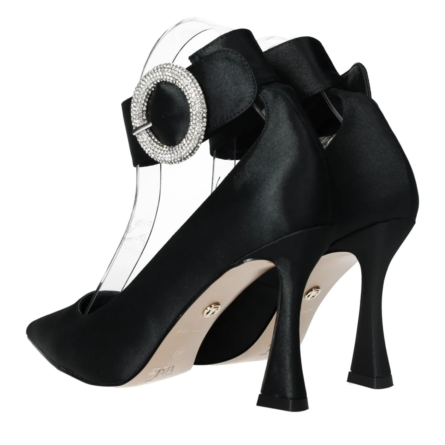 Tata Italia Décolleté con fibbia in giiello.Tacco alto 10cm Nero Outlet