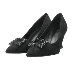 Tata Italia Décolleté con inserto in strass. Tacco alto 8cm Nero Outlet
