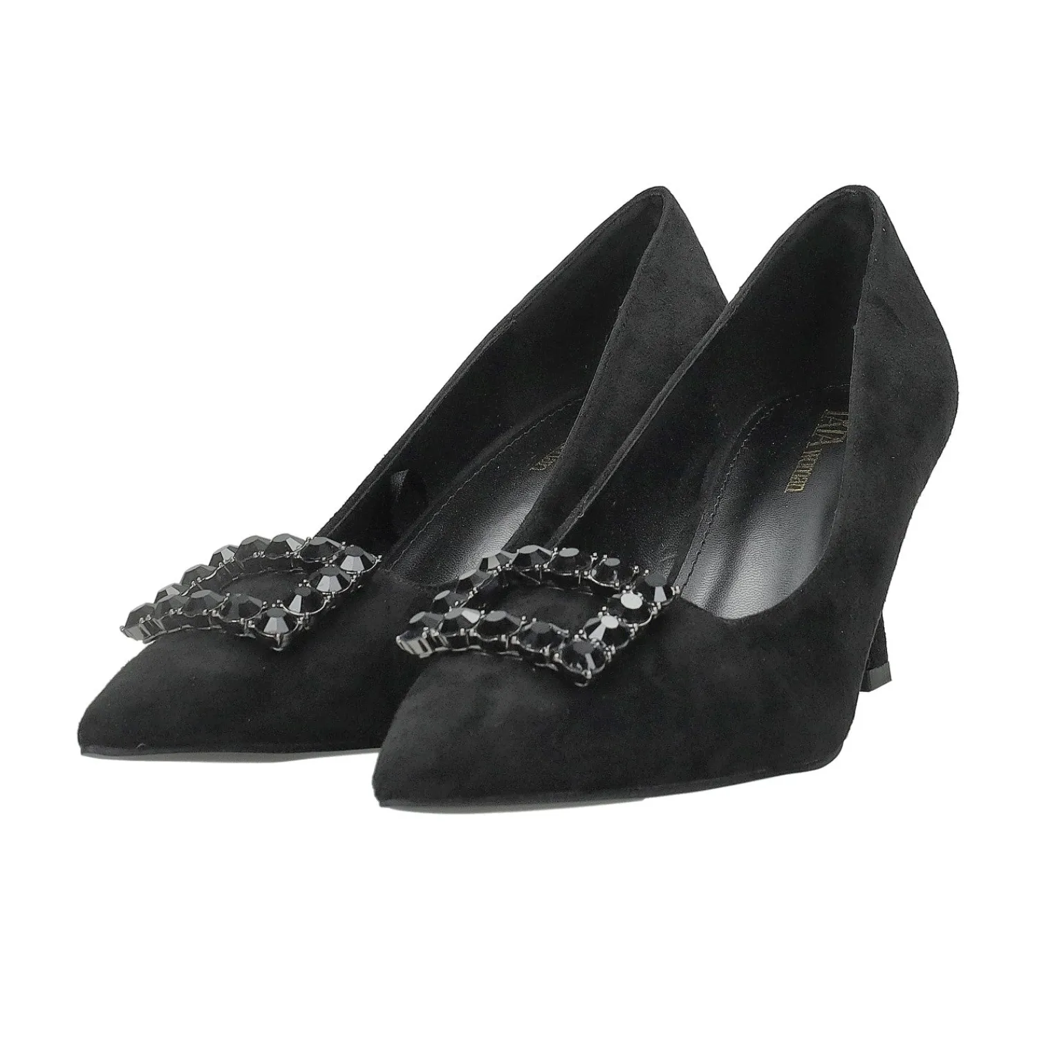 Tata Italia Décolleté con inserto in strass. Tacco alto 8cm Nero Outlet