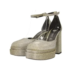 Tata Italia Décolleté glitterate con doppio plateau. Made in Italy. Tacco alto 11cm Outlet