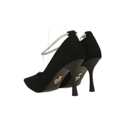 Tata Italia Décolleté in microfibra con cinturino ricoperto di strass. Tacco alto 9cm Nero Sale