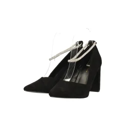 Tata Italia Décolleté in microfibra con cinturino alla caviglia con strass. Tacco alto 8cm Nero Hot
