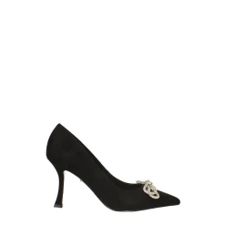 Tata Italia Décolleté in microfibra.. con fiocco tempestato di strass. Tacco alto 9cm Nero Outlet