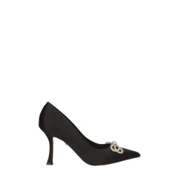 Tata Italia Décolleté in tessuto satin.. con fiocco tempestato di strass. Tacco alto 9cm Nero