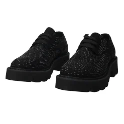 Tata Italia Derby con strass.Tacco alto 4cm Nero Sale