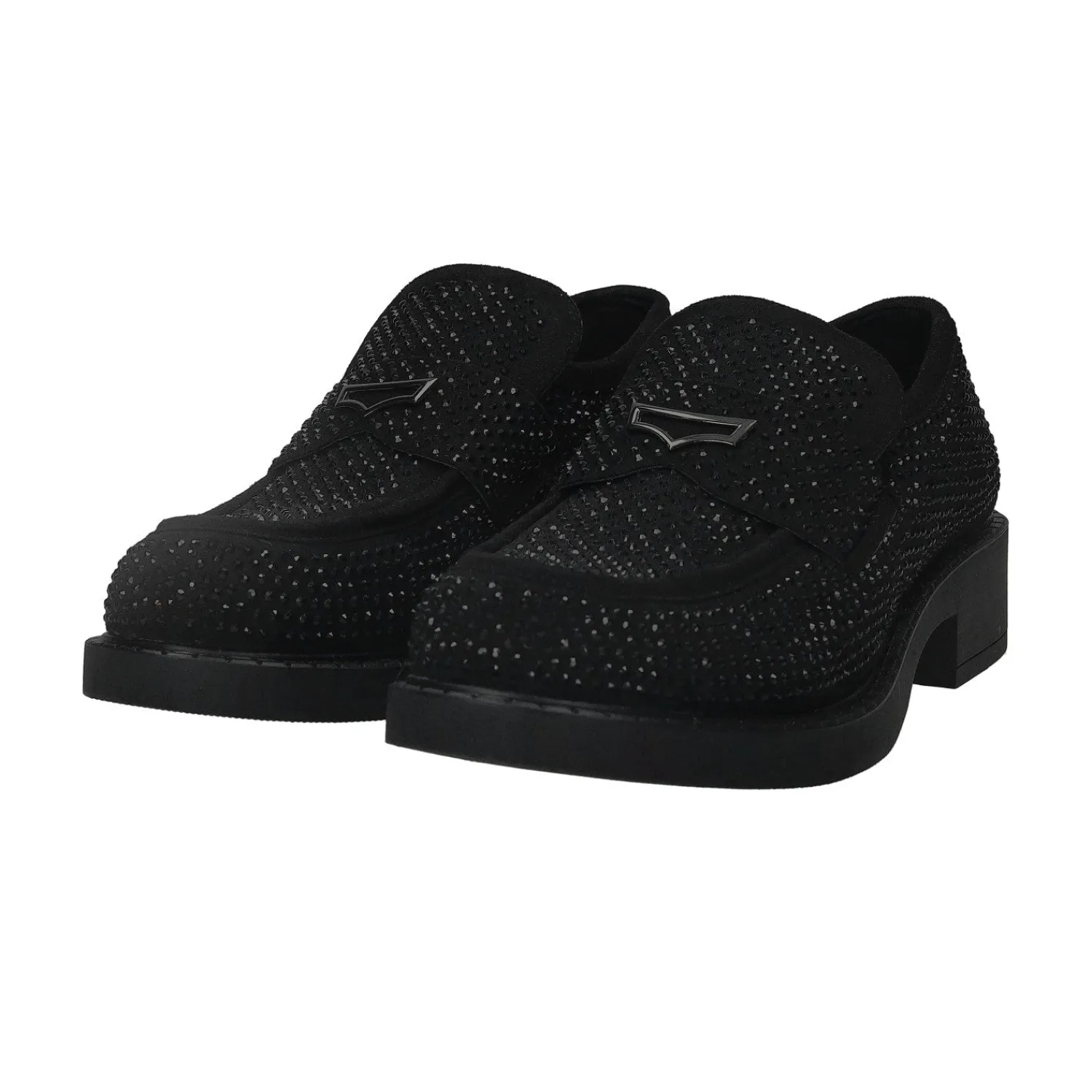 Tata Italia Mocassini con strass.Tacco alto 4cm Nero Discount