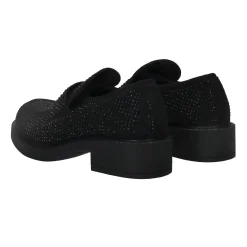 Tata Italia Mocassini con strass.Tacco alto 4cm Nero Discount