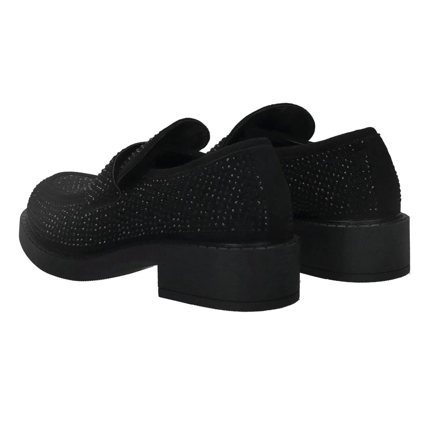 Tata Italia Mocassini con strass.Tacco alto 4cm Nero Discount