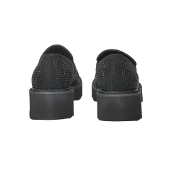 Tata Italia Mocassini con strass.Tacco alto 4cm Nero Hot