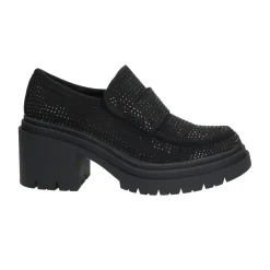 Tata Italia Mocassini con strass.Tacco alto 6cm Nero