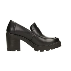 Tata Italia Pumps mocassino con tacco largo alto 7cm Nero