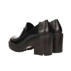 Tata Italia Pumps mocassino con tacco largo alto 7cm Nero