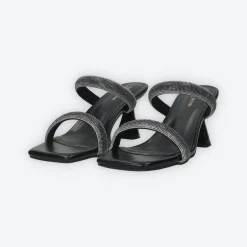 Tata Italia Sandali con due fasce e strass. Tacco alto 7cm Nero Best