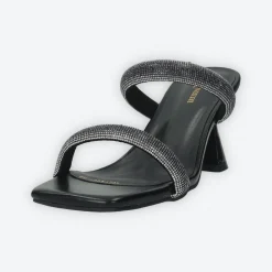 Tata Italia Sandali con due fasce e strass. Tacco alto 7cm Nero Best