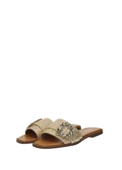 Tata Italia Sandali con fibbia gioiello Oro New