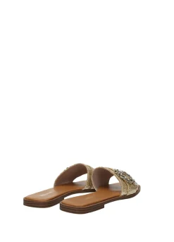 Tata Italia Sandali con fibbia gioiello Oro New