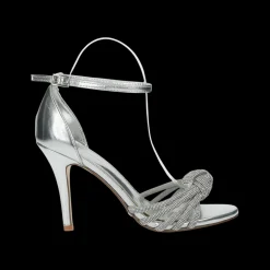 Tata Italia Sandali con nodo in strass. Tacco alto 10cm Argento Outlet