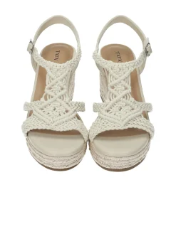 Tata Italia Sandali con zeppa in corda Bianco Clearance