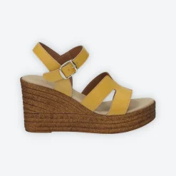 Tata Italia Sandali con zeppa. Made in Italy.Tacco alto 8cm Giallo New
