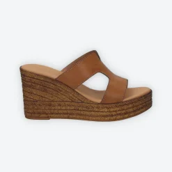 Tata Italia Sandali con zeppa. Made in Italy.Tacco alto 8cm Marrone Best