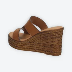 Tata Italia Sandali con zeppa. Made in Italy.Tacco alto 8cm Marrone Best