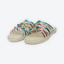 Tata Italia Sandali flat in corda Multicolore New