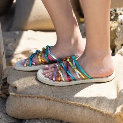 Tata Italia Sandali flat in corda Multicolore New