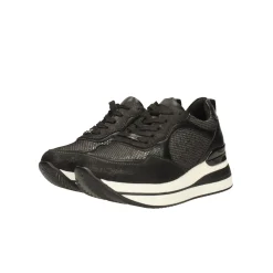Tata Italia Sneakers nere con inserti in tessuto. Tacco alto 4cm Argento Outlet