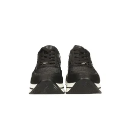Tata Italia Sneakers nere con inserti in tessuto. Tacco alto 4cm Argento Outlet
