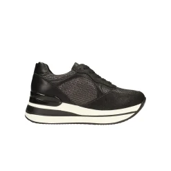 Tata Italia Sneakers nere con inserti in tessuto. Tacco alto 4cm Argento Outlet