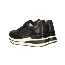 Tata Italia Sneakers nere con inserti in tessuto. Tacco alto 4cm Argento Outlet