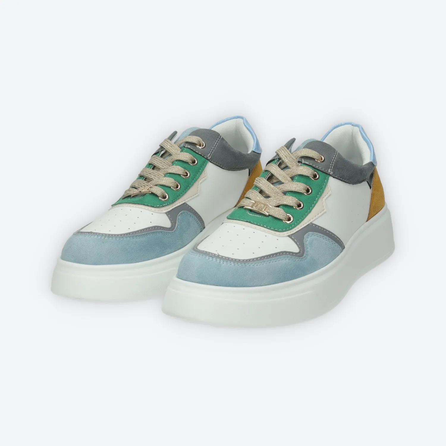 Tata Italia Sneakers platform.Tacco alto 4 cm Blu Clearance