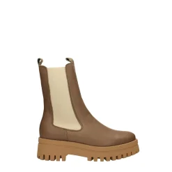 Tata Italia Stivaletti in vera pelle con dettagli chiari a contrasto. Tacco alto 4.5cm Taupe Sale