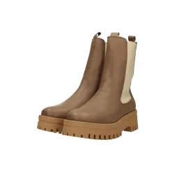 Tata Italia Stivaletti in vera pelle con dettagli chiari a contrasto. Tacco alto 4.5cm Taupe Sale