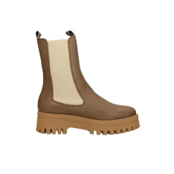 Tata Italia Stivaletti in vera pelle con dettagli chiari a contrasto. Tacco alto 4.5cm Taupe Sale