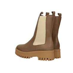 Tata Italia Stivaletti in vera pelle con dettagli chiari a contrasto. Tacco alto 4.5cm Taupe Sale