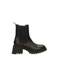 Tata Italia Stivaletti in vera pelle con punta squadrata. Tacco alto 6cm Nero Best
