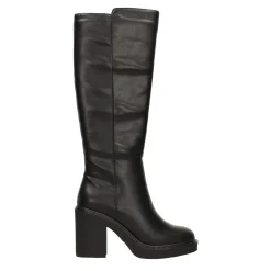 Tata Italia Stivali cuoio platform con punta squadrata. Tacco largo alto 8cm Outlet