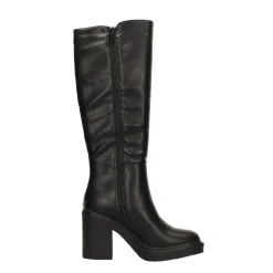 Tata Italia Stivali cuoio platform con punta squadrata. Tacco largo alto 8cm Outlet