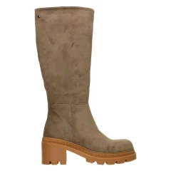 Tata Italia Stivali in morbida microfibra. Tacco largo alto 6cm Taupe Best